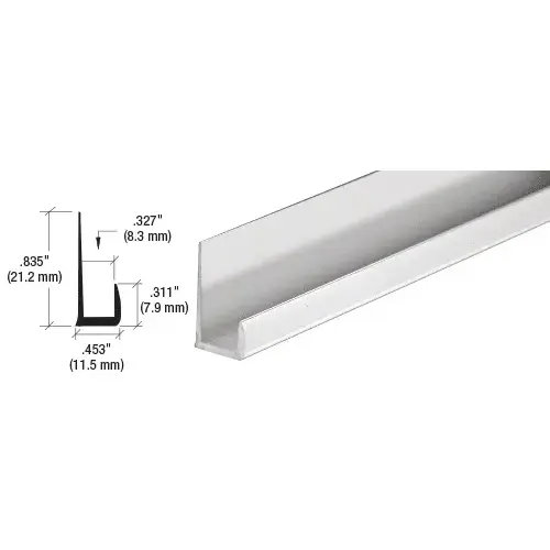 Satin Anodized Standard Aluminum 5/16" J-Channel  12" Stock Length - pack of 50