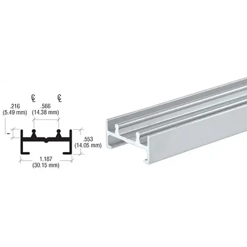 Satin Anodized Lower Track  48" Stock Length - pack of 3