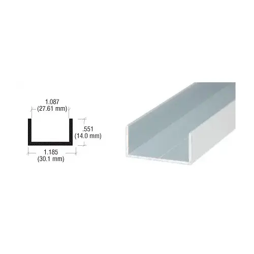 Satin Anodized 1-1/16" Single U-Channel  60" Stock Length - pack of 10