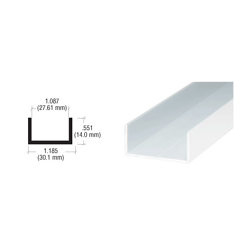 Brite Anodized 1-1/16" Single Channel -  12" Stock Length - pack of 25