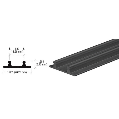 Flat Black Aluminum Lower Channel for Deep Recess Installations  60" Stock Length - pack of 10