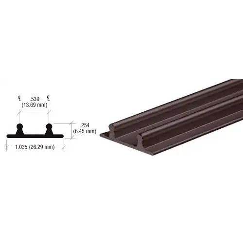 Duranodic Bronze Aluminum Lower Channel for Deep Recess Installations -  95" Stock Length - pack of 10