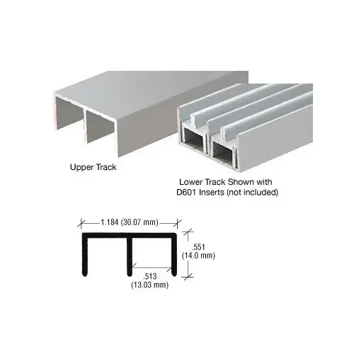 Satin Anodized "Standard" Aluminum Upper or Lower Channel  72" Stock Length - pack of 50