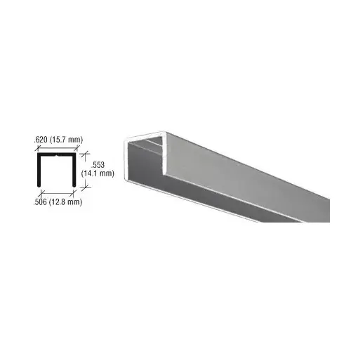 Satin Anodized Aluminum 1/2" U-Channel  18" Stock Length