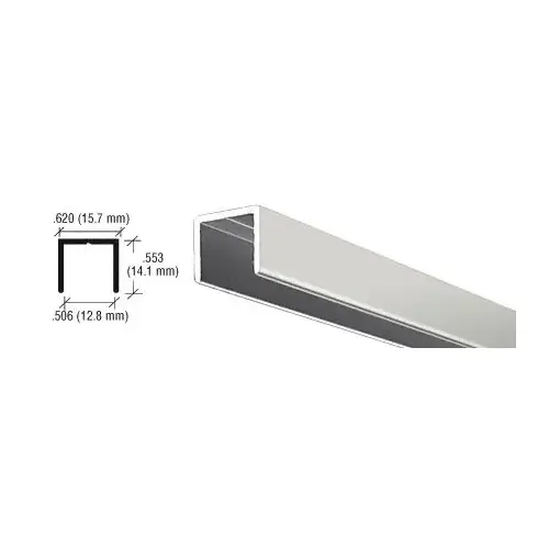 Brite Anodized Aluminum 1/2" U-Channel  72" Stock Length - pack of 2