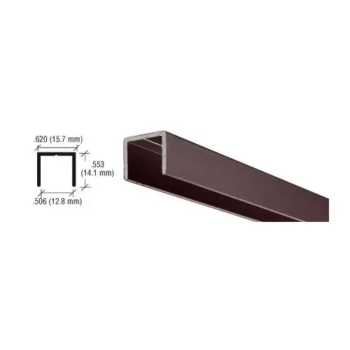 Duranodic Bronze Aluminum 1/2" U-Channel  72" Stock Length - pack of 50