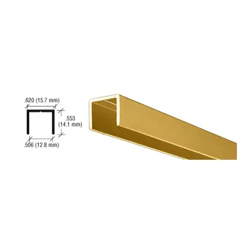 Gold Anodized Aluminum 1/2" U-Channel  12" Stock Length