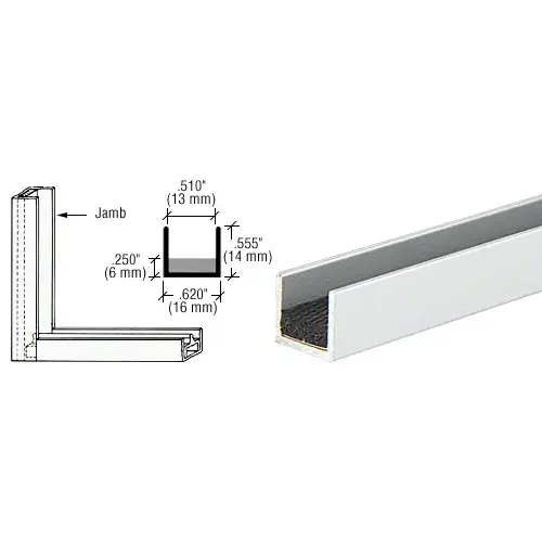 Satin Anodized Aluminum Single Jamb with Sponge Rubber Lining  48" Stock Length - pack of 3