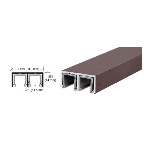 Duranodic Bronze Aluminum Plastic Lined Double Upper Channel  72" Stock Length - pack of 2