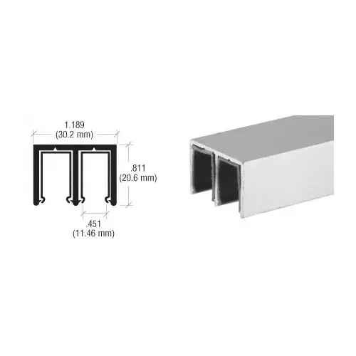 Satin Anodized Plastic Lined Aluminum Upper Channel  72" Stock Length - pack of 2