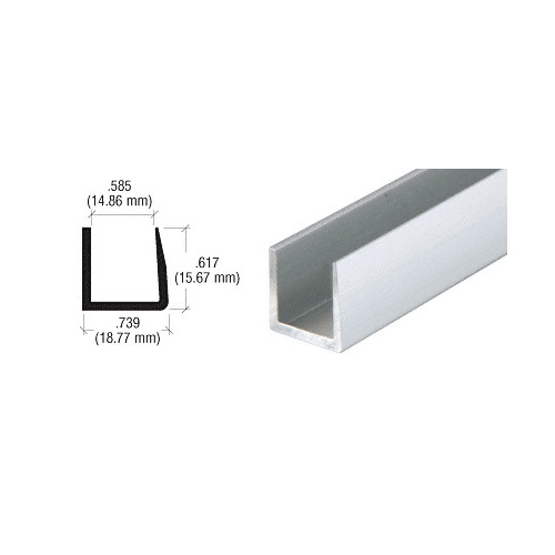 Satin Anodized 9/16" Single Aluminum U-Channel  60" Stock Length - pack of 5