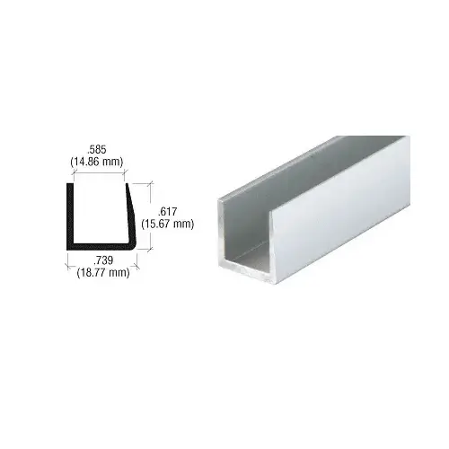 Satin Anodized 9/16" Single Aluminum U-Channel  95" Stock Length - pack of 25