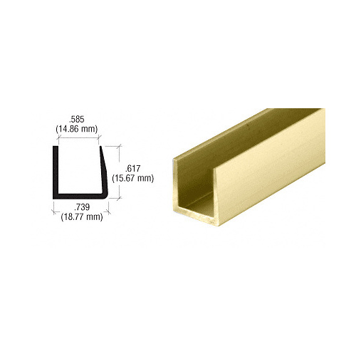Gold Anodized 9/16" Single Aluminum U-Channel  12" Stock Length - pack of 10