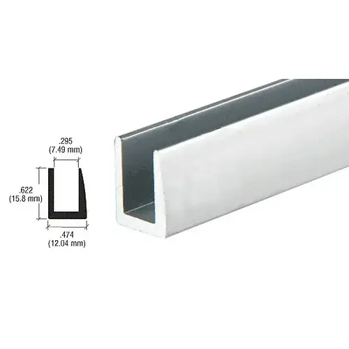 Satin Anodized 1/4" Single Channel With 5/8" High Wall  4 inch Sample