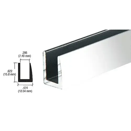 Brite Anodized 1/4" Single Channel with 5/8" High Wall  24" Stock Length