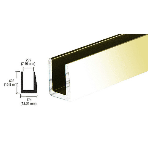 Brite Gold Anodized 1/4" Single Channel With 5/8" High Wall 144" Stock Length - pack of 10