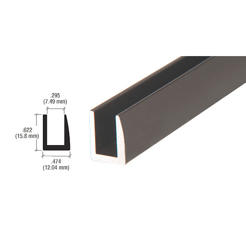 Dark Bronze 1/4" Single Channel with 5/8" High Wall  84" Stock Length - pack of 50