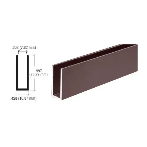 Duranodic Bronze 1/4" Single Channel with 1" High Wall  72" Stock Length - pack of 10