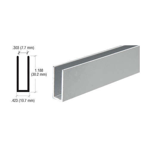 CRL D626A Satin Anodized Aluminum Channel Extrusion 144" Stock Length