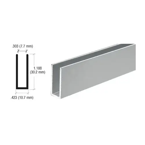 Satin Anodized Aluminum Channel Extrusion  48" Stock Length - pack of 5