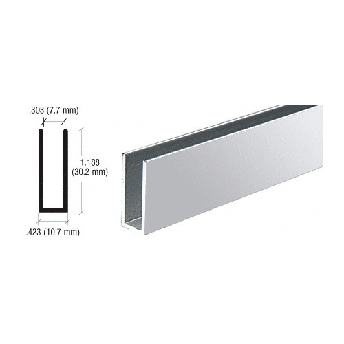 CRL D626BA Brite Anodized Aluminum Channel Extrusion 144" Stock Length