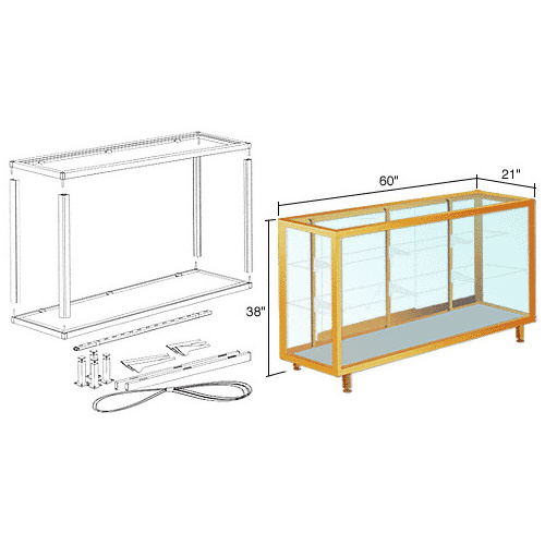 Gold Anodized 5' Deluxe Packaged Showcase Assembly