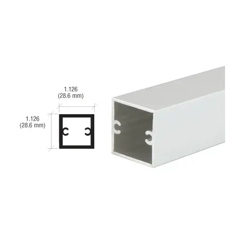 Satin Anodized 1-1/8" Square Tubing for Partition Post  36" Stock Length - pack of 4