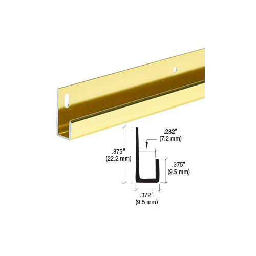 Dipped Polished Brite Gold Anodized 1/4" Standard Aluminum J-Channel 144" Stock Length