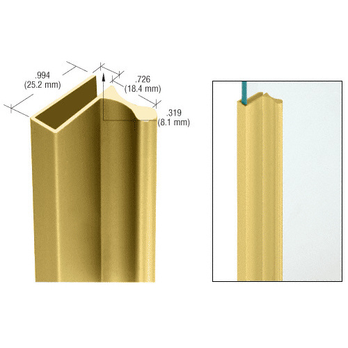 Gold Anodized Extruded Aluminum for Showcase Finger Pull with 1" Lip 144" Stock Length