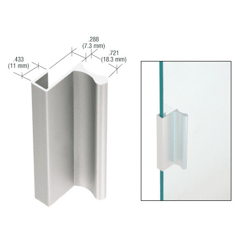 CRL D646A Satin Anodized 6" Aluminum Pull with 7/16" Lip for Sliding Glass and Panel Door