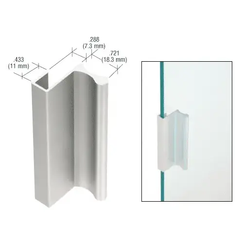 CRL D646A Satin Anodized 6" Aluminum Pull with 7/16" Lip for Sliding Glass and Panel Door