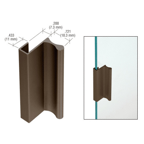 Dark Bronze 3" Aluminum Pull with 7/16" Lip for Sliding Glass and Panel Door
