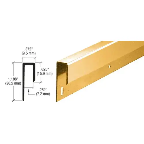 Brite Gold Anodized 1/4" Deep Nose Aluminum "J" Channel  24" Stock Length - pack of 50