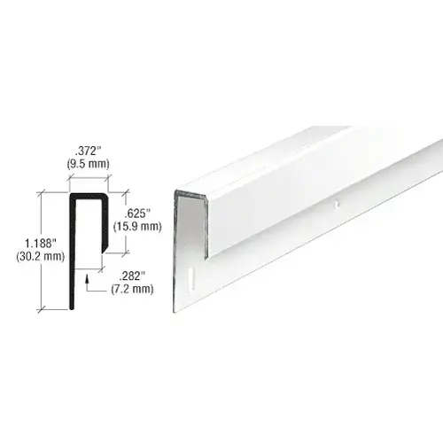 White Electro-Static Paint 1/4" Deep Nose Aluminum "J" Channel  23" Stock Length - pack of 25