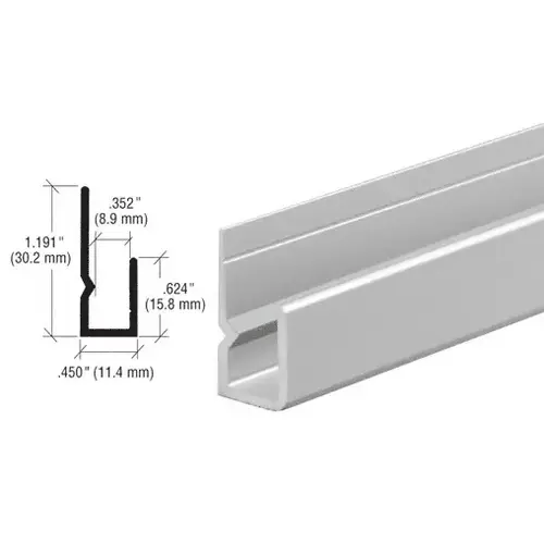 Satin Anodized Deep Nose Heavy Indented Back Aluminum 1/4" J-Channel  18" Stock Length - pack of 50