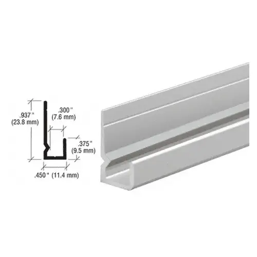 Satin Anodized Standard Heavy Indented Back Aluminum 1/4" J-Channel  36" Stock Length - pack of 25