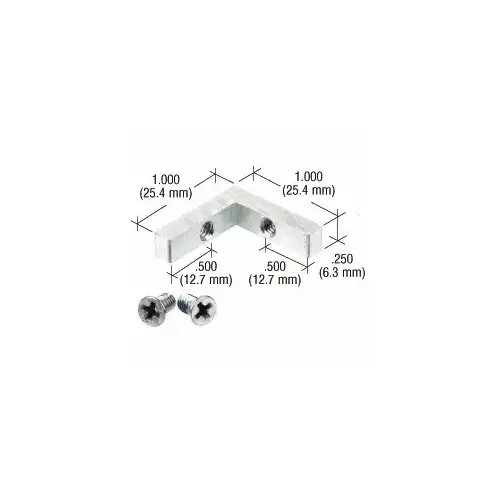 CRL D662WS Upper Frame Corner and Screws for Fixed Glass Frame Aluminum