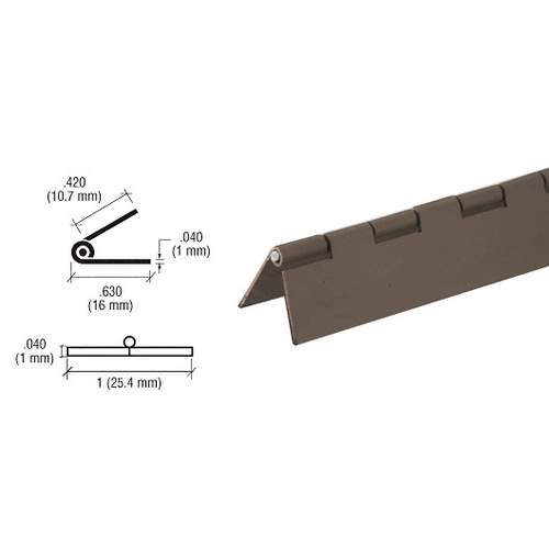 Bronze Finish 1" Aluminum Piano Hinge - 72"