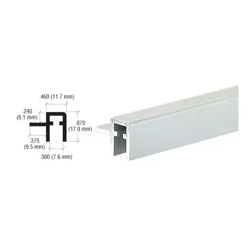 Satin Anodized Aluminum Front Top Rail Extrusion for Clover Showcases  36" Stock Length - pack of 4