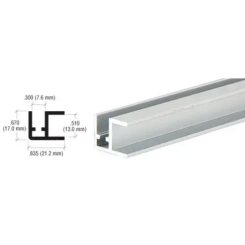 Satin Anodized Aluminum Base Rail Extrusion  48" Stock Length - pack of 3