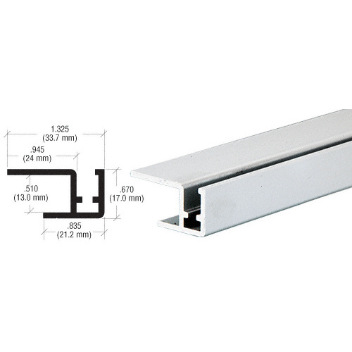 Satin Anodized Rear Bottom Rail for Clover Showcase 144" Stock Length