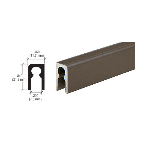 Dark Bronze Vertical Sliding Door Extrusion  48" Stock Length - pack of 3