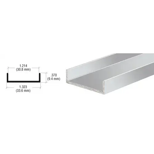 Brite Anodized Aluminum Door Jamb Extrusion  60" Stock Length