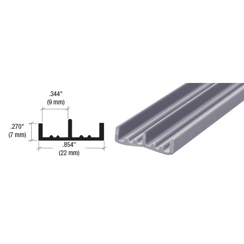 Gray Lower Plastic Track for 1/4" Sliding Panels -  12" Stock Length - pack of 25