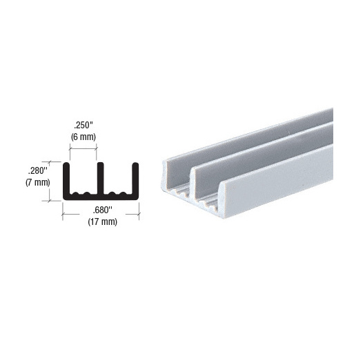 Brixwell D706GRY-CCP36 Gray Plastic Lower Track for 3/16" Sliding Panels  36" Stock Length