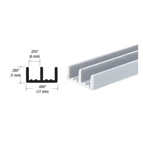 Gray Plastic Lower Track for 3/16" Sliding Panels  60" Stock Length - pack of 25