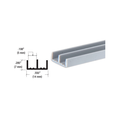 CRL D708GRY Gray Plastic Lower Track for 1/8" Sliding Panels 144" Stock Length