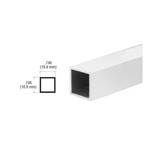 Brite Anodized 3/4" Square Tube Extrusion  84" Stock Length