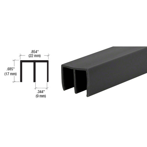 CRL D712BL Black Upper Plastic Track for 1/4" Sliding Panels 144" Stock Length