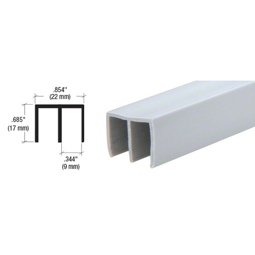 CRL D712GRY Gray Upper Plastic Track for 1/4" Sliding Panels 144" Stock Length